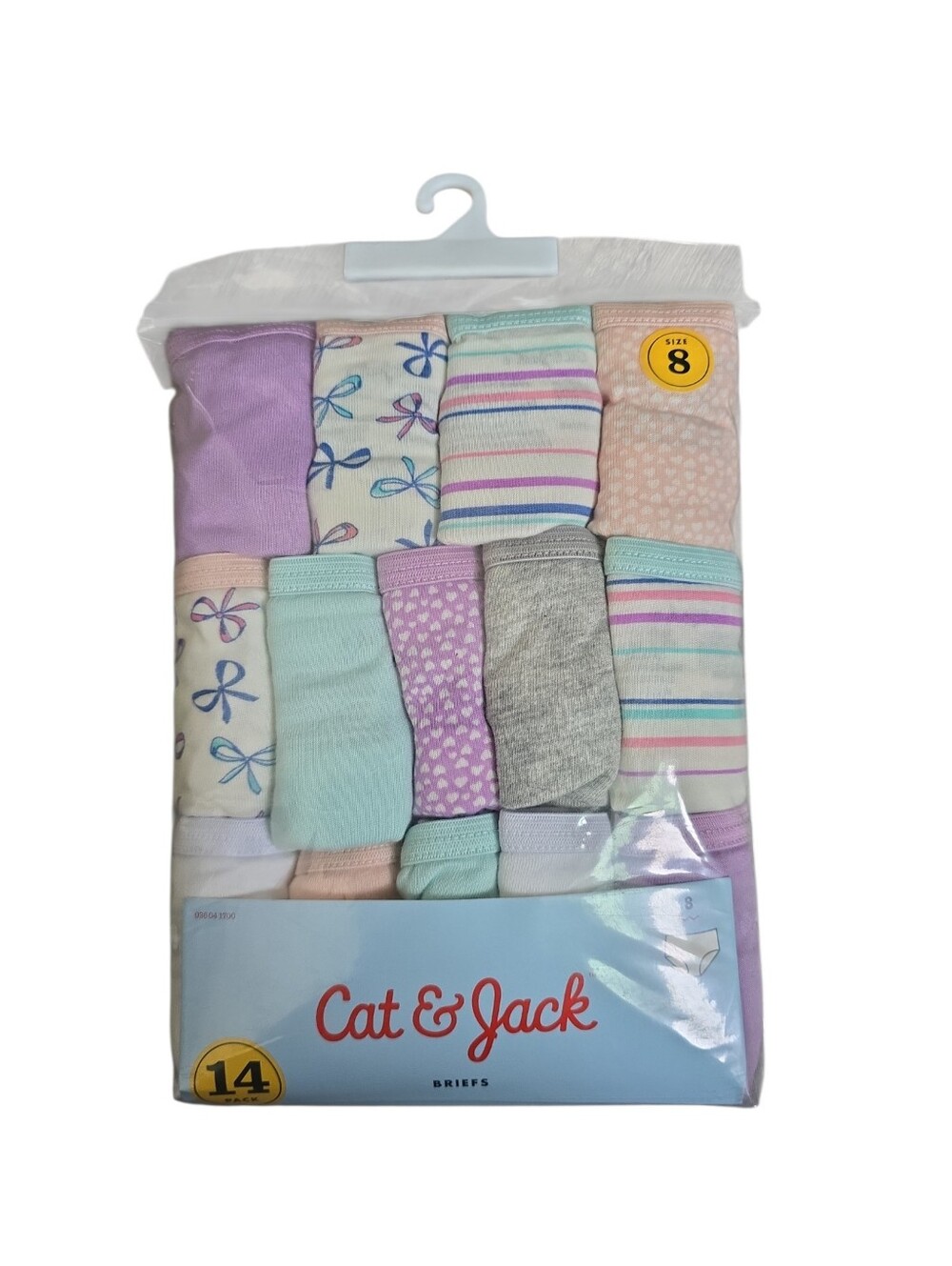 NWT Cat & Jack Girls Briefs Underwear 14 Pack Size 8 100% Cotton Multicolor